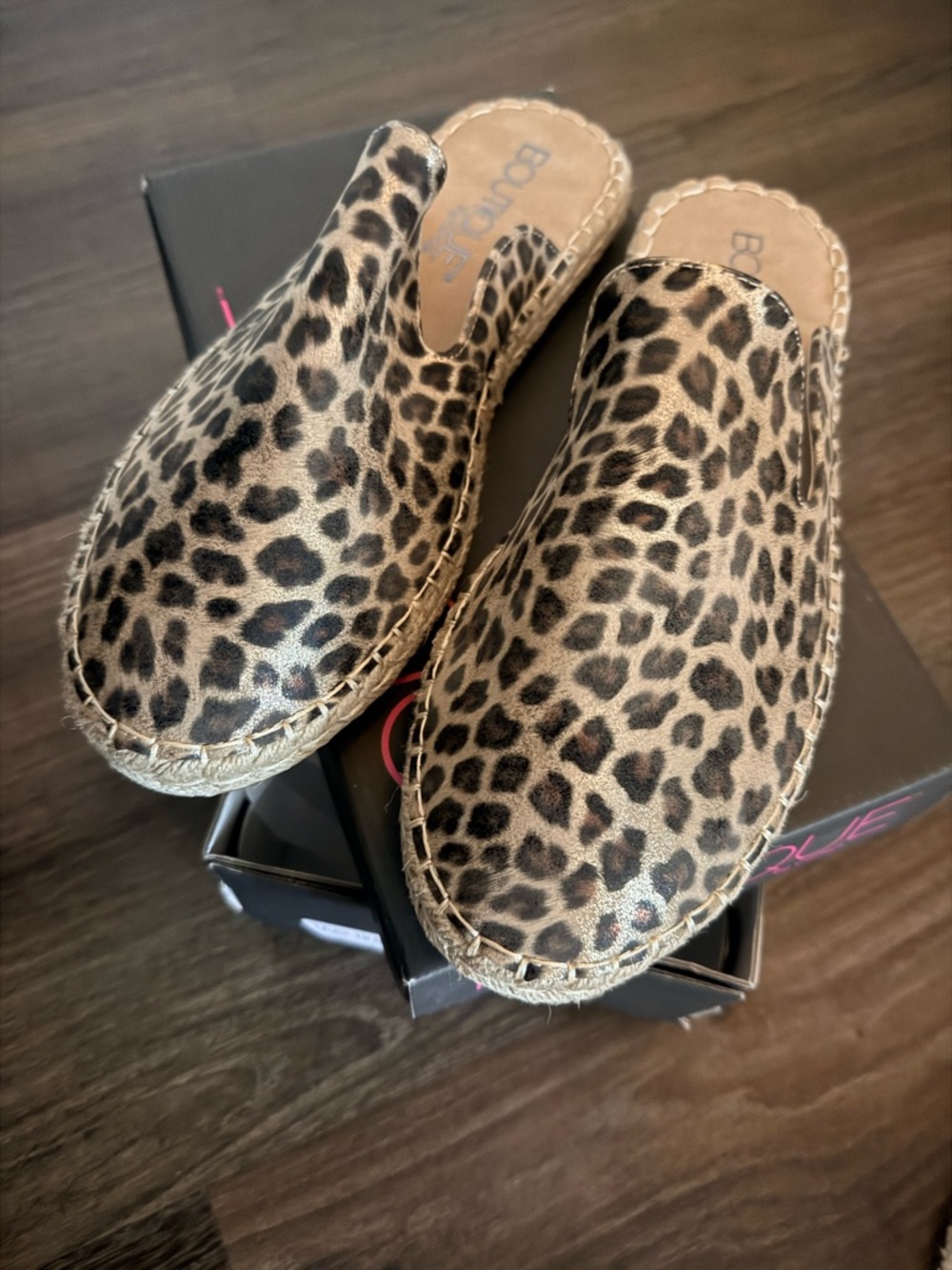Leopard Print Slip-On Mules - Leopard